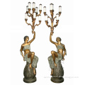 Fine Workmanship metal crafts bronze lady sculpture lamps